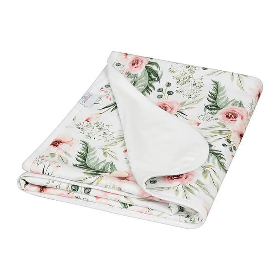 Babymatex, bamboo double-sided blanket 75x100 cm, white-rose, 1 pcs.