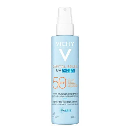 Vichy Capital Soleil UV-Aqua, SPF50 beschermende spray voor gezicht en lichaam, 200 ml