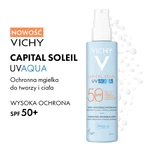 Vichy Capital Soleil UV-Aqua, SPF50 beschermende spray voor gezicht en lichaam, 200 ml