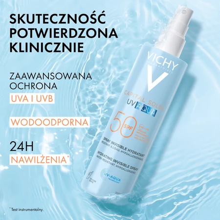 Vichy Capital Soleil UV-Aqua, SPF50 beschermende spray voor gezicht en lichaam, 200 ml