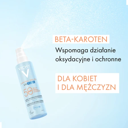 Vichy Capital Soleil UV-Aqua, SPF50 beschermende spray voor gezicht en lichaam, 200 ml