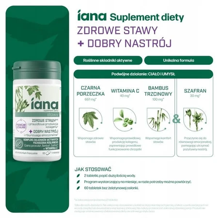 Iana Gewrichten Gezonde Gewrichten + Goede Stemming, tabletten, 60 stuks.