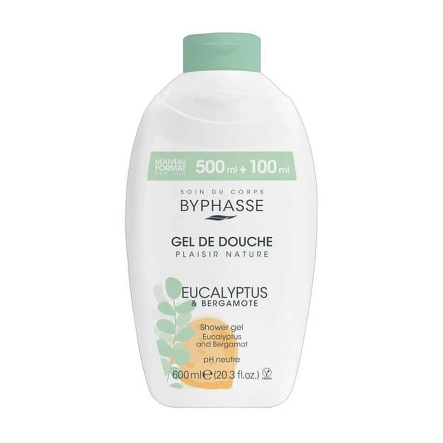 Byphasse Plaisir Nature, douchegel, eucalyptus en bergamot, 600 ml