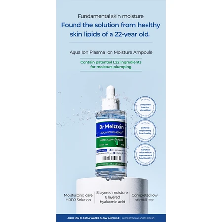 Dr.Melaxin Aqua Ion Plasma Water Glow Ampul, hydraterende ampul, 50ml