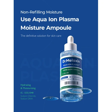 Dr.Melaxin Aqua Ion Plasma Water Glow Ampul, hydraterende ampul, 50ml