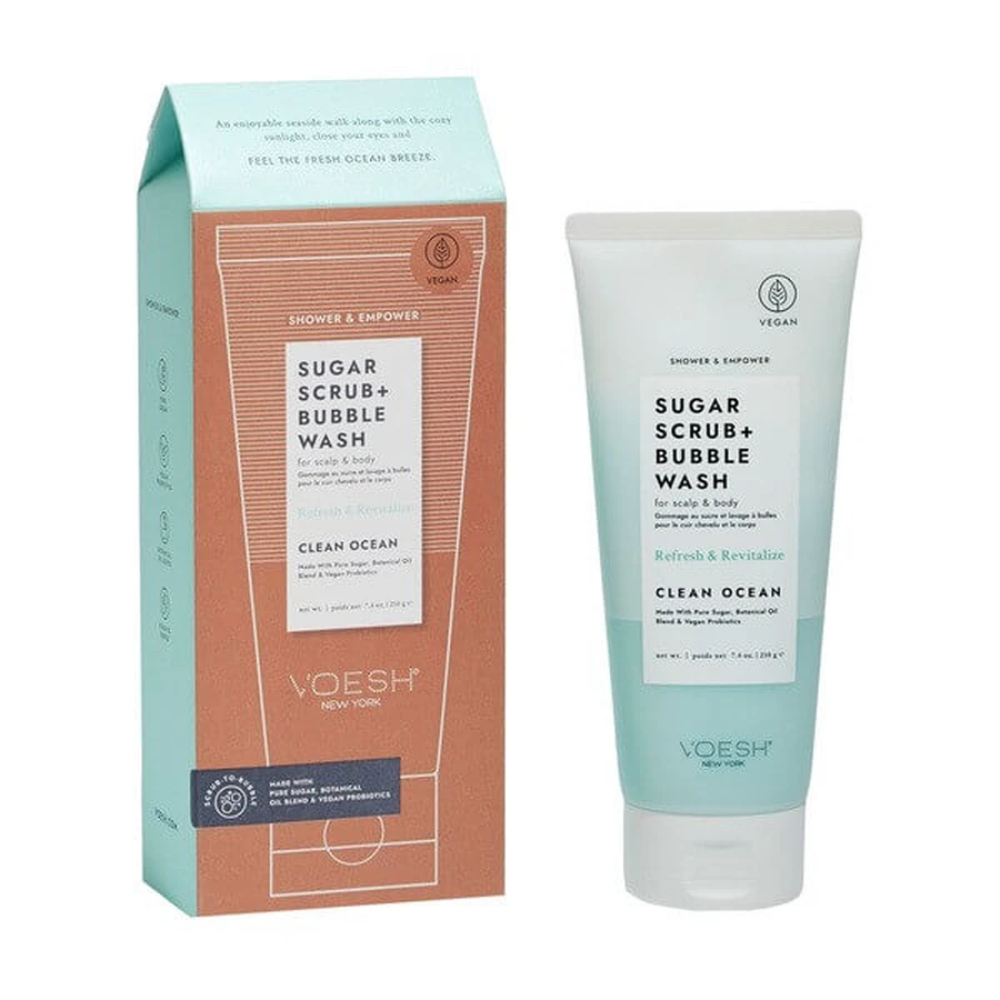 Voesh, sugar cleansing scrub, clean ocean, 210 g