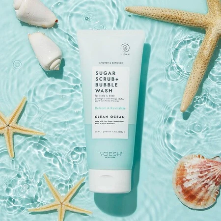Voesh, sugar cleansing scrub, clean ocean, 210 g