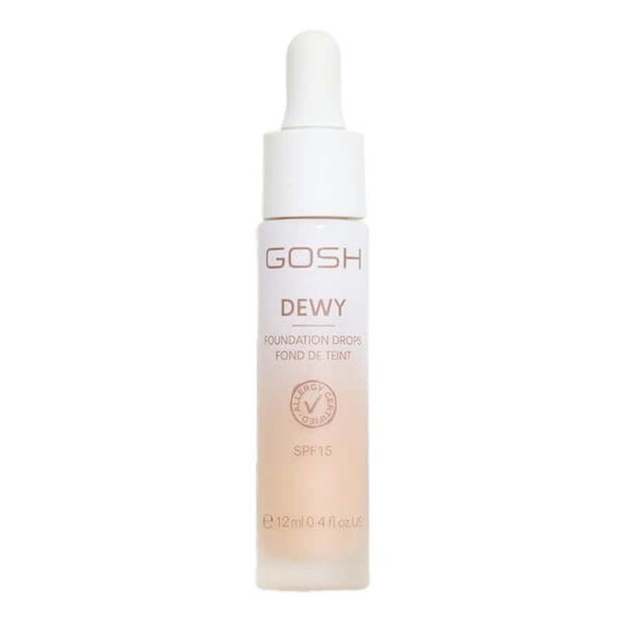 Gosh Dewy Foundation Drops, aufhellende Foundation-Tropfen SPF 15, 004 Fair, 12 ml