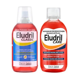 Set Eludril Classic, Mundspülung, 500 ml + Eludril Care, Mundspülung für die tägliche Mundhygiene, 500 ml