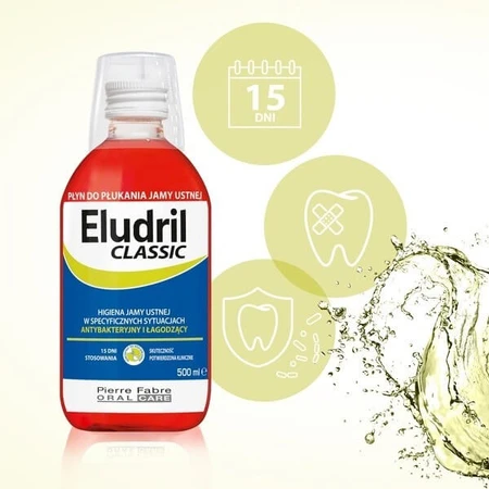 Set Eludril Classic, Mundspülung, 500 ml + Eludril Care, Mundspülung für die tägliche Mundhygiene, 500 ml
