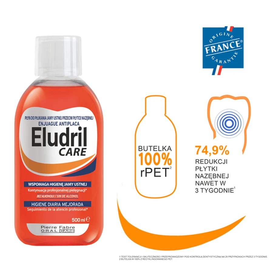 Set Eludril Classic, Mundspülung, 500 ml + Eludril Care, Mundspülung für die tägliche Mundhygiene, 500 ml