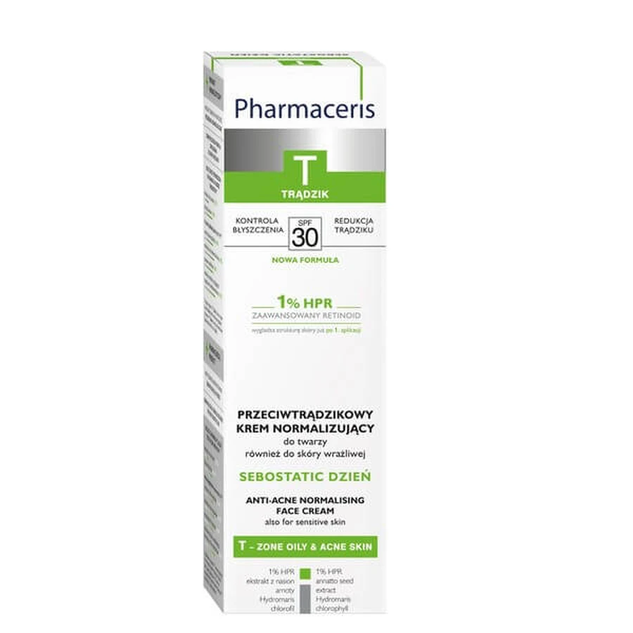 Pharmaceris T Sebostatic Day, Anti-Acne Normalizing Cream,SPF30, 40 ml