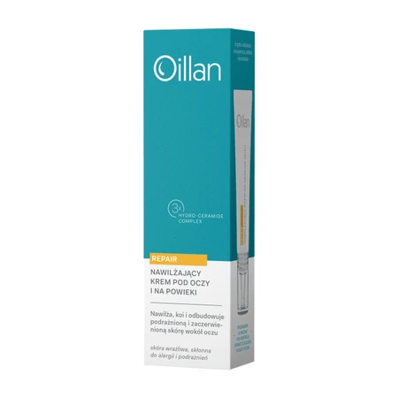 Oillan Repair, crema calmante e hidratante para ojos y párpados para pieles sensibles y secas, 15 ml