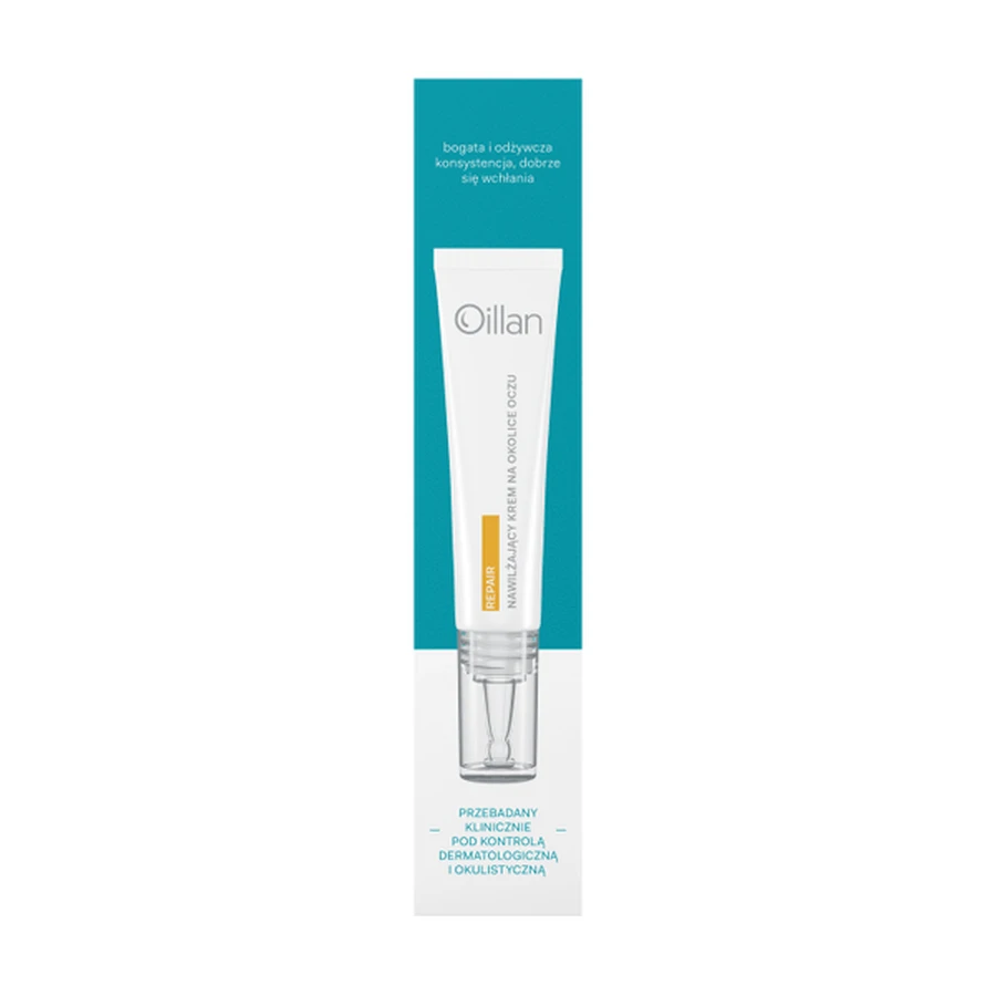 Oillan Repair, crema calmante e hidratante para ojos y párpados para pieles sensibles y secas, 15 ml