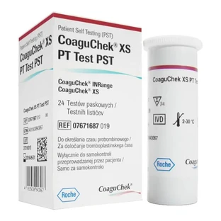 CoaguChek XS PT Test INR PST, diagnostische strips, 24 stuks.
