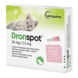 Dronspot 30 mg / 7.5 mg, spotting solution for small cats 0.5 to 2.5 kg, 2 x 0.35 ml