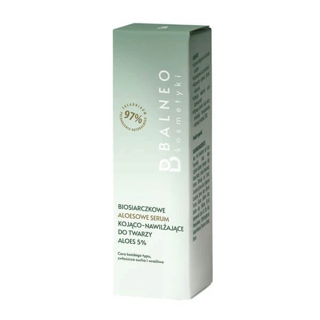 Balneocosmetics, biosulfide sérum apaisant et hydratant pour le visage, Aloe Vera, 30 ml