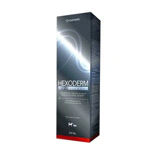 Hexoderm Excellence, shampoo om de microflora van de huid te helpen reguleren met fytosfingosine en chloorhexidine voor honden en katten, 200 ml