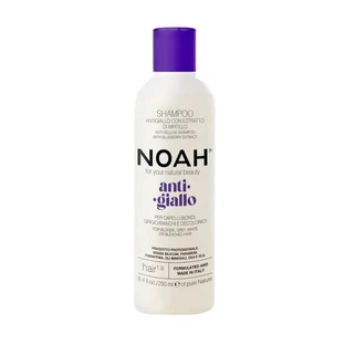 NOAH Anti-Yellow, shampoo om geeltinten te neutraliseren met bessenextract voor blond, grijs, wit of gebleekt haar, 250 ml