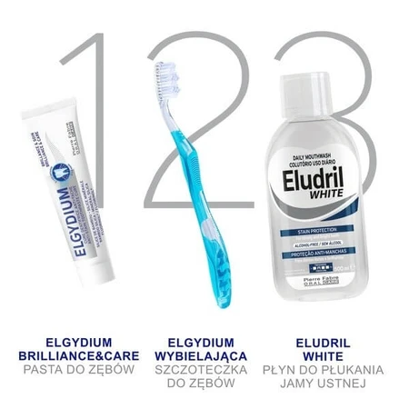 Set Elgydium Whitening, toothpaste, whitening, 75 ml + Elgydium Brilliance &amp; Care, toothpaste against stains, 30 ml