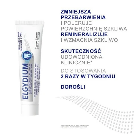 Set Elgydium Whitening, toothpaste, whitening, 75 ml + Elgydium Brilliance &amp; Care, toothpaste against stains, 30 ml