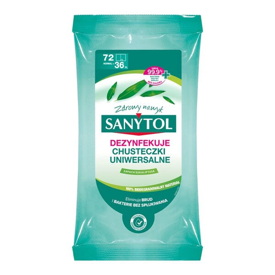 Sanytol, universele doekjes voor het reinigen en desinfecteren van oppervlakken, 36 stuks.