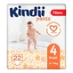 Pantalones Kindii, pañales, 4 (9-15 kg), maxi, 22 uds.
