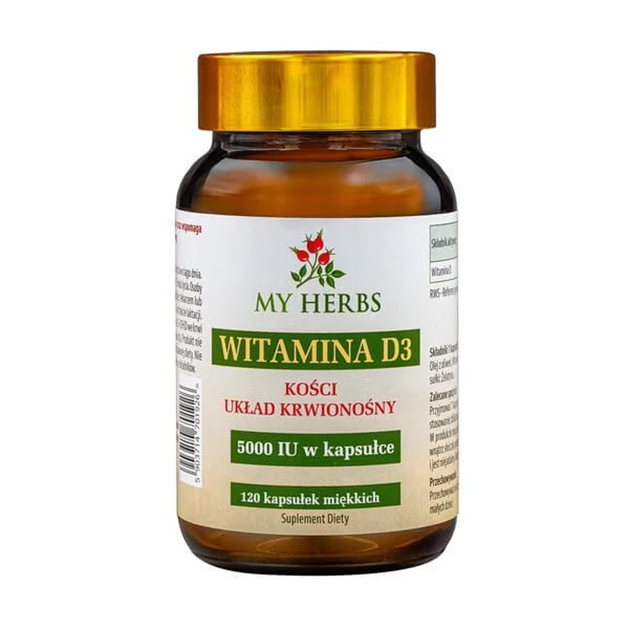 My Herbs Vitamina D3, cápsulas blandas, 120 uds.
