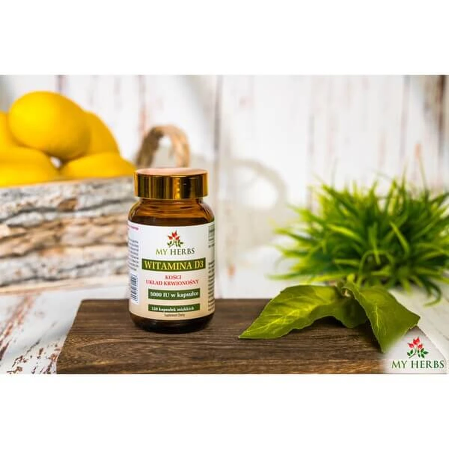 My Herbs Vitamina D3, cápsulas blandas, 120 uds.
