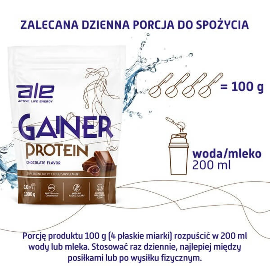 ALE Gainer Protein Chocolate Flavor, powder, 1000 g