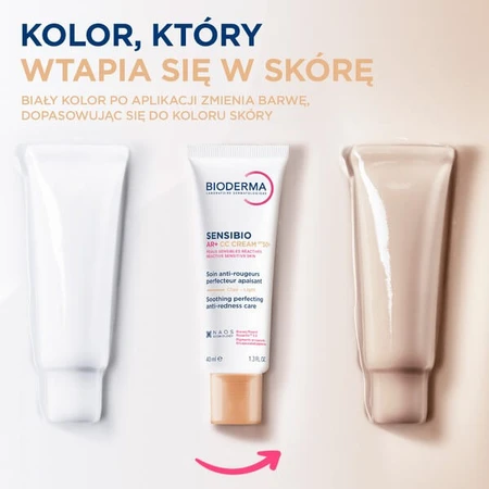 Bioderma Sensibio AR+ CC SPF 50+, Schutzcreme zur Beruhigung und Minderung von Rötungen, heller Farbton, 40 ml
