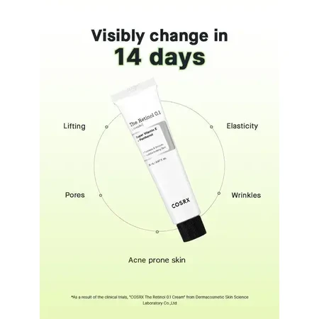 Cosrx The Retinol 0.1 Cream, crema antiedad con 0,1% de retinol, 20 ml