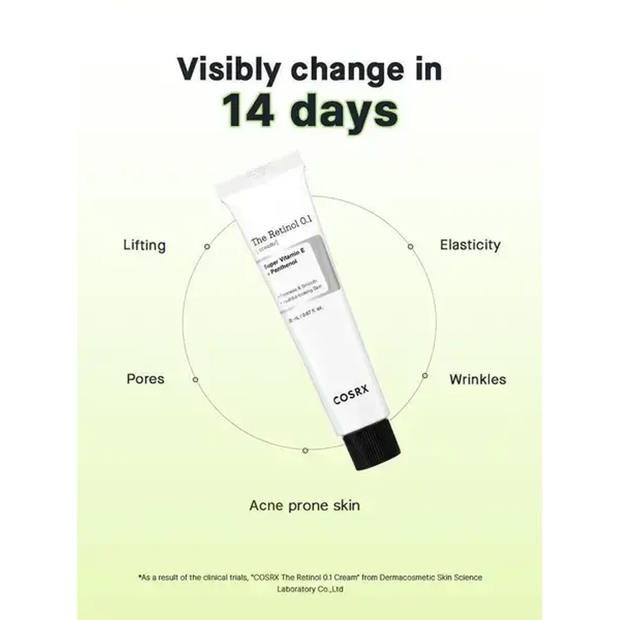 Cosrx The Retinol 0.1 Cream, crema antiedad con 0,1% de retinol, 20 ml