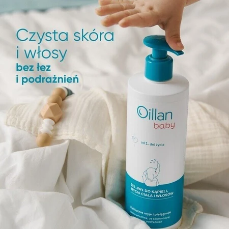 Set van 2 x Oillan Baby, 3-in-1 bad-, lichaam- en haarwasgel, 750 ml
