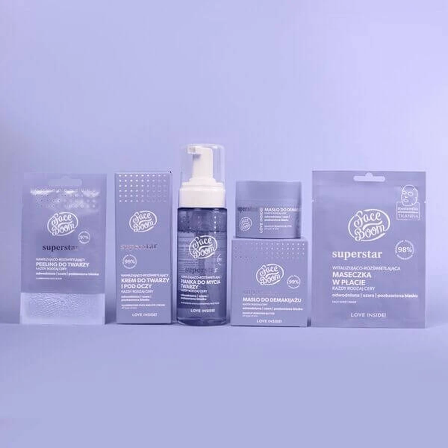 Bielenda FaceBoom Superstar, espuma facial, hidratante e iluminadora, 150 ml