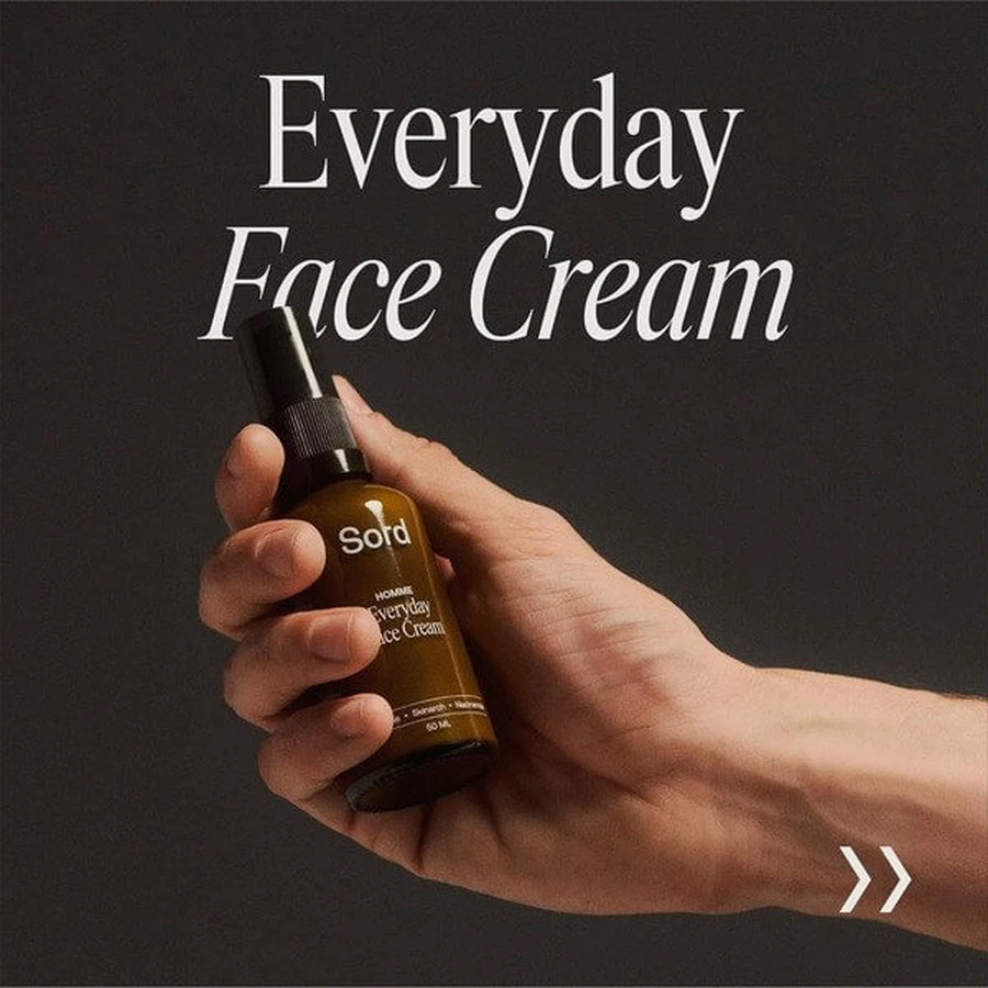 Sord Everyday Face Cream, licht hydraterende gezichtscrème voor mannen, 50 ml