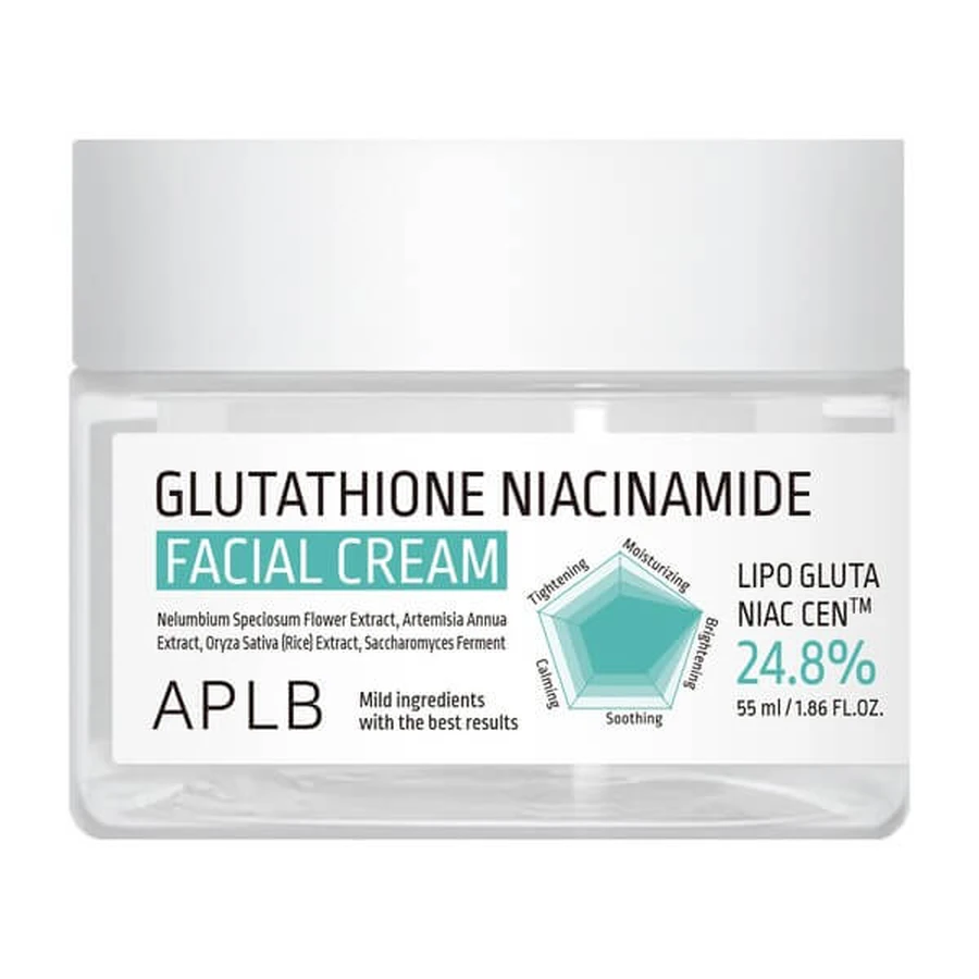 APLB Glutathion Niacinamide Gezichtscrème, verhelderende crème met glutathion en niacinamide, 55 ml