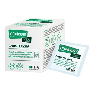 Oftalergin Clean, doekjes voor bescherming en hygiëne van oogleden en oogranden bij allergiesymptomen, 20 st.