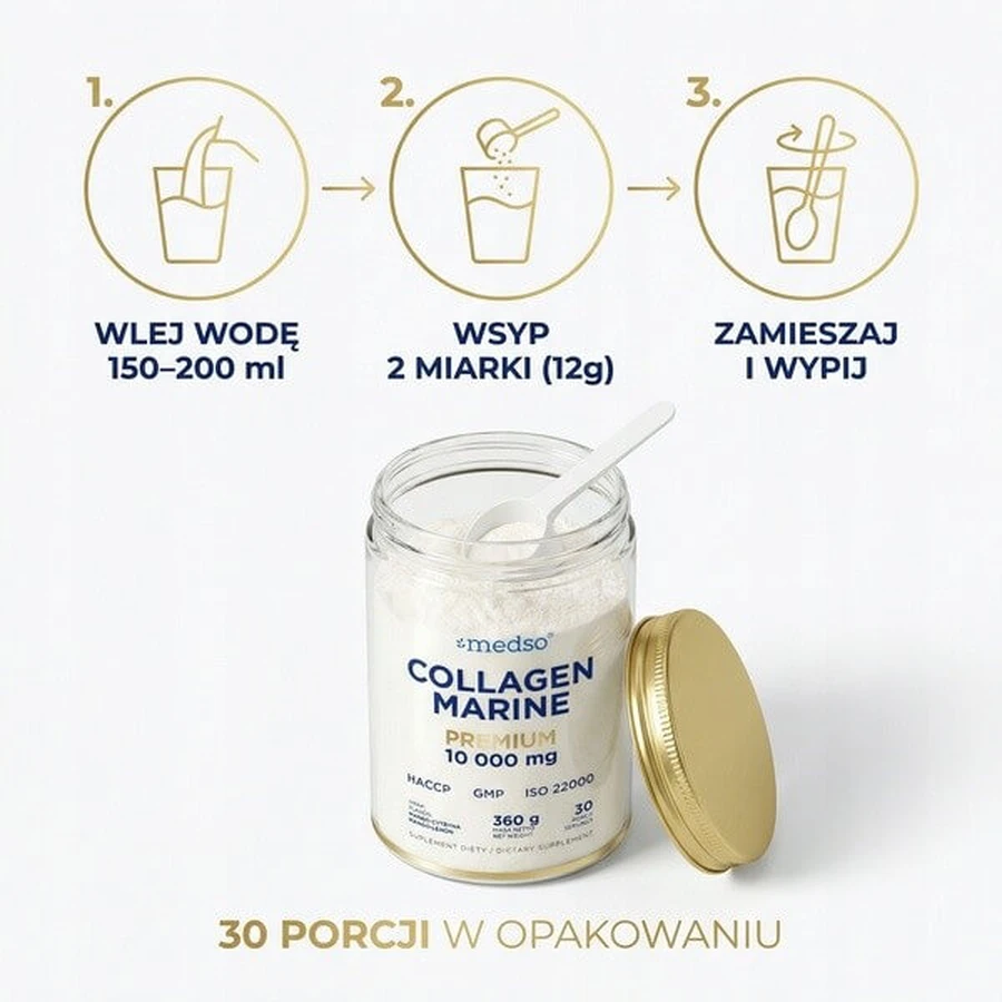 Medso Collagen Marine Premium 10,000 mg, powder, mango-citrus flavor, 360 g