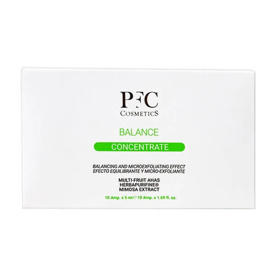 PFC Cosmetics Balance Concentrate, exfolierendes und mattierendes Konzentrat, Ampullen, 10 Stück x 5 ml