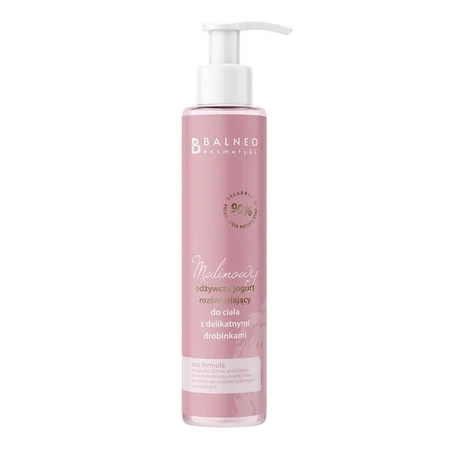 Balneocosméticos, yogur corporal nutritivo iluminador con partículas de frambuesa, 150 ml