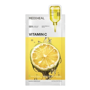 Mediheal Vitamin C Essential Mask, aufhellende und feuchtigkeitsspendende Blattmaske mit Vitamin C, 24 ml