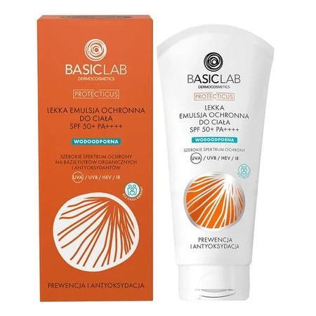 BasicLab Protecticus, émulsion corporelle protectrice légère SPF 50+ PA++++, 100 ml