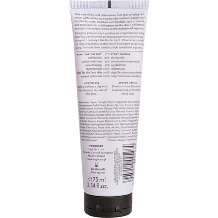 Hagi Go barefoot, crème adoucissante et exfoliante pour les pieds, 75 ml