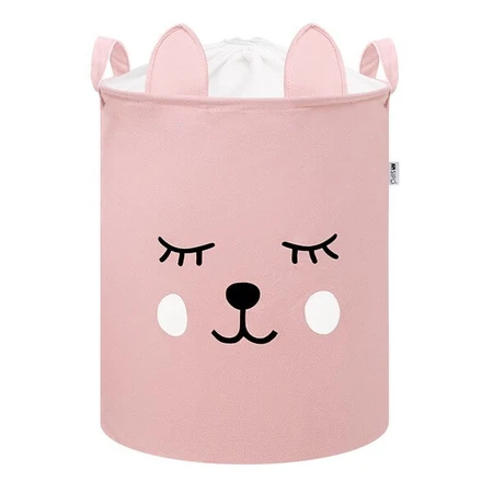 Sipo, cubo de basura de juguete oso rosa, 1 ud.