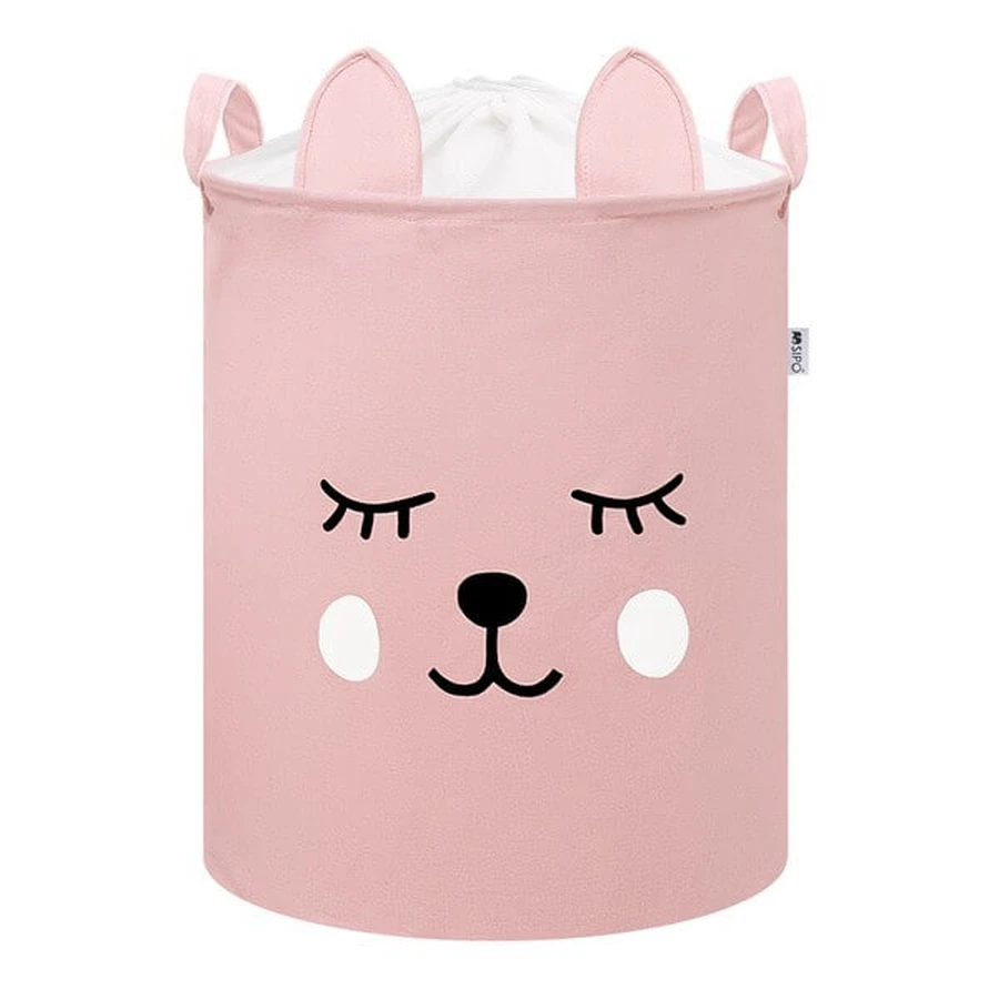 Sipo, cubo de basura de juguete oso rosa, 1 ud.