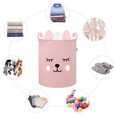 Sipo, cubo de basura de juguete oso rosa, 1 ud.