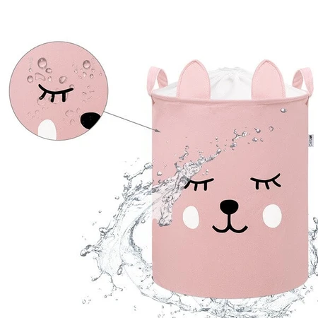 Sipo, cubo de basura de juguete oso rosa, 1 ud.