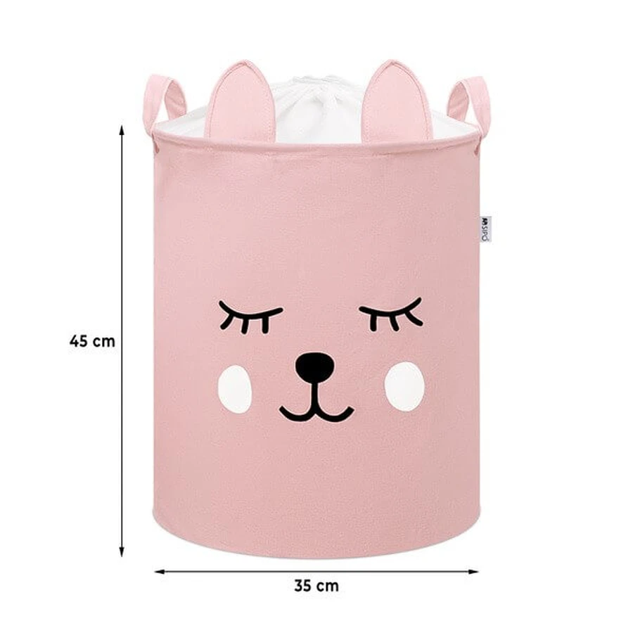 Sipo, cubo de basura de juguete oso rosa, 1 ud.