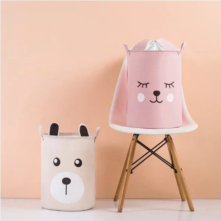 Sipo, cubo de basura de juguete oso rosa, 1 ud.